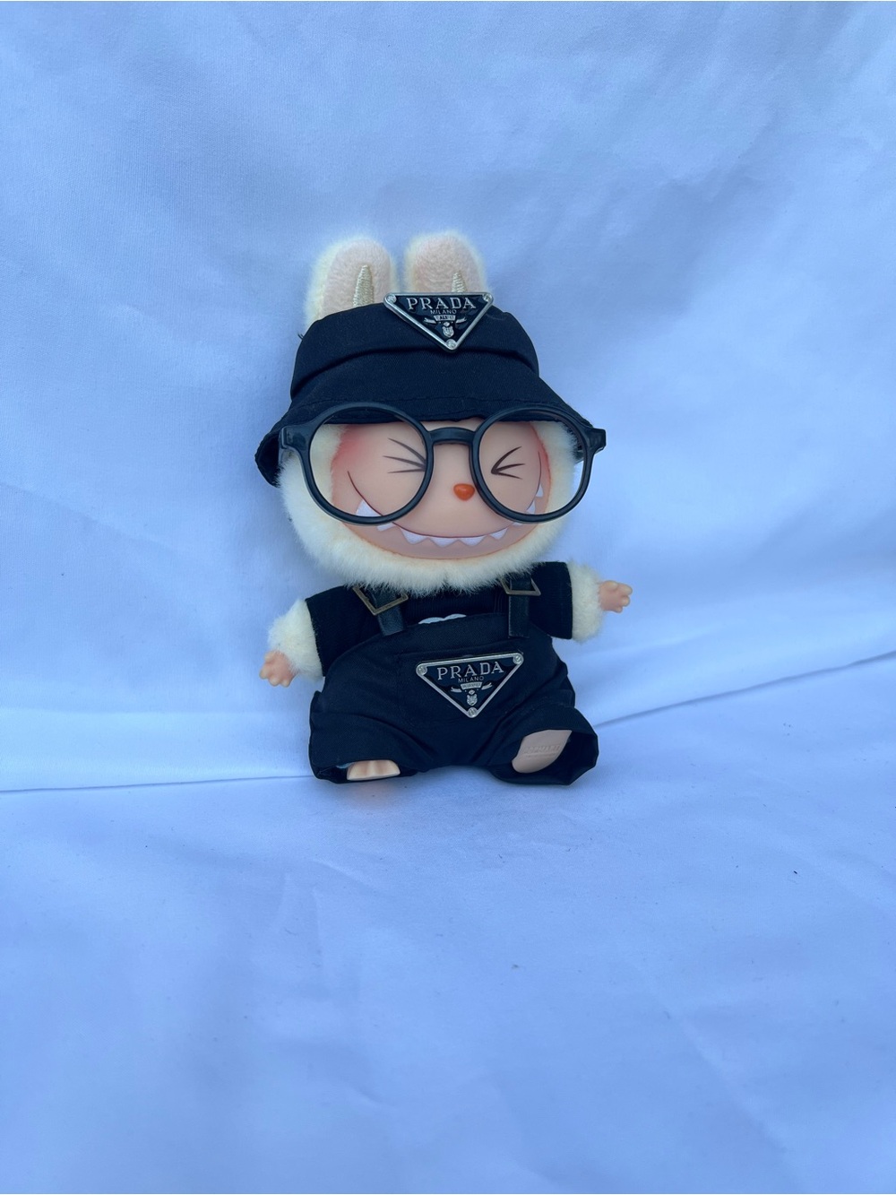 Cream Plush Bunny Character Keychain Bag Charm